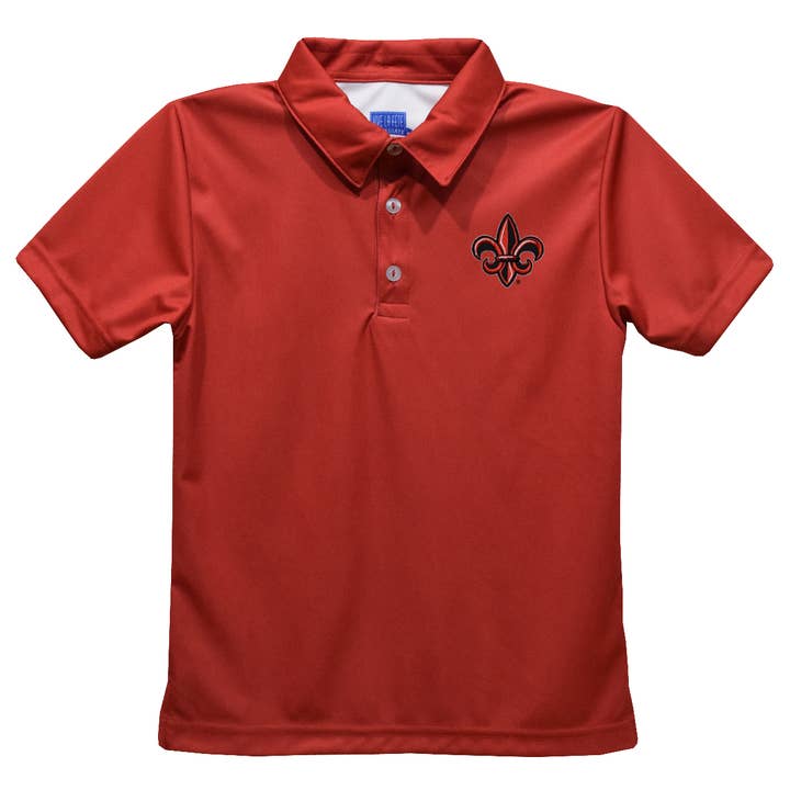 Louisiana at Lafayette Cajuns Embroidered Red Polo Shirt for wholesale by Vive La Fete