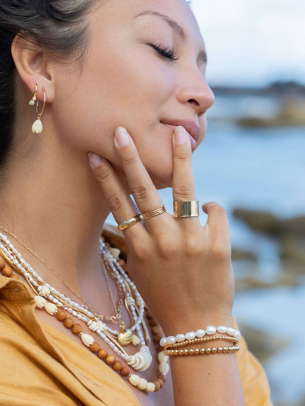 Ke Aloha Jewelry - Wholesale Hoop Earrings - Pikake Gold Hoop Earrings - Pikake3