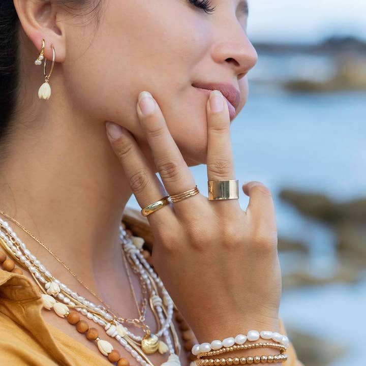 Ke Aloha Jewelry - Wholesale Hoop Earrings - Pikake Gold Hoop Earrings - Pikake3