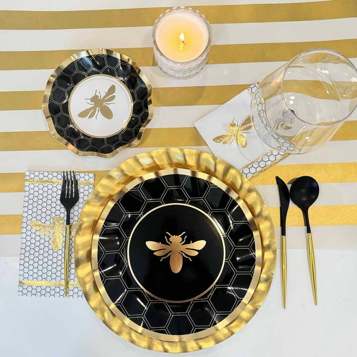 Sophistiplate - Wholesale Charger plate - Satin Gold Wavy Paper Charger/8pk2