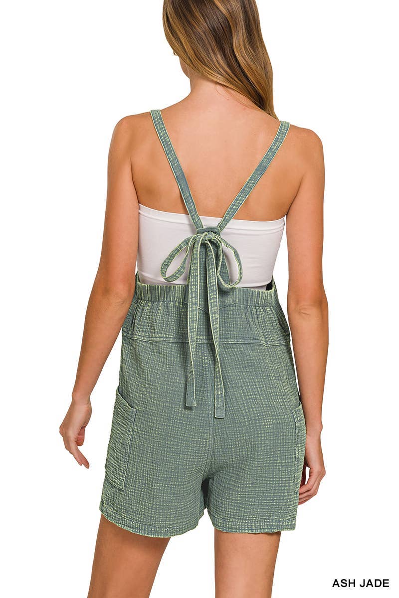 Vanilla Monkey - Wholesale Romper - Women's - Washed Double Gauze Tie Back Rompers2
