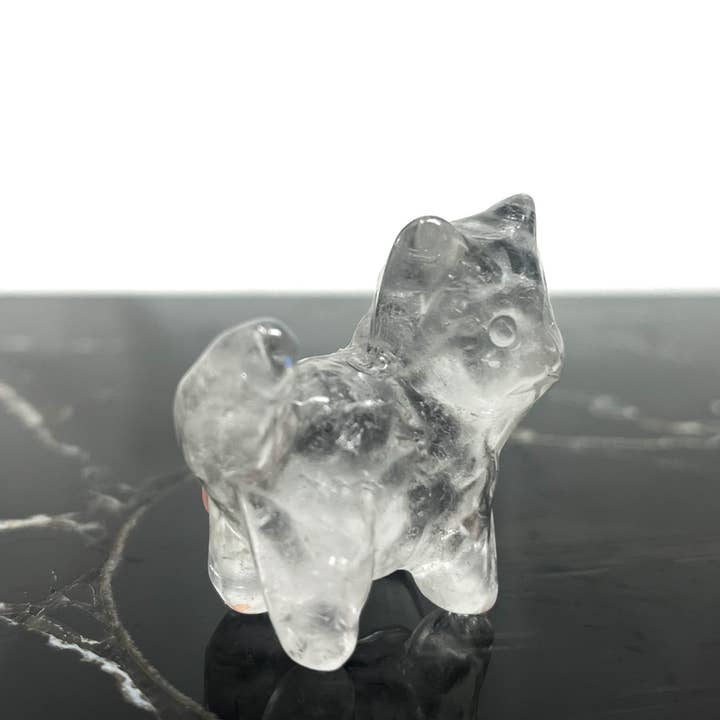 The Crystal Tabby - Wholesale Spiritual Stone/Crystal - Clear Quartz Kitten Carving3