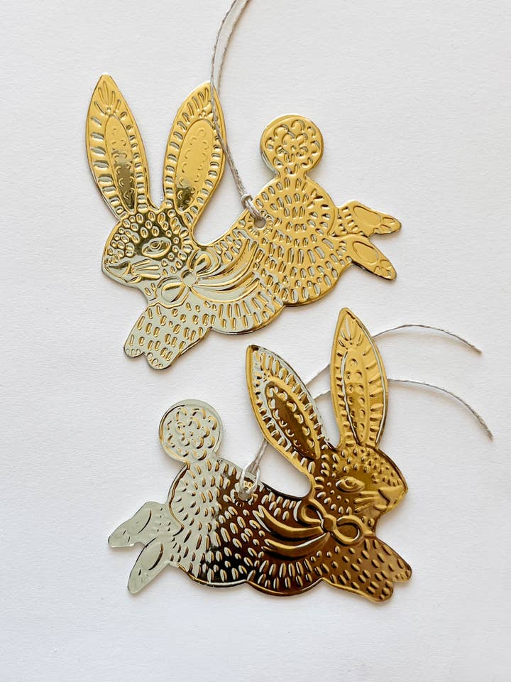 Hase - Faux-Zinn Ornament - Gold für den Großhandel von THE LITTLE PRESS