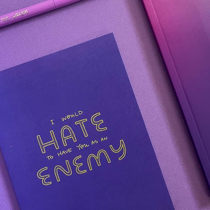 Carte d'amitié « Je déteste t'avoir comme ennemi » pour la vente par Good Letters Design