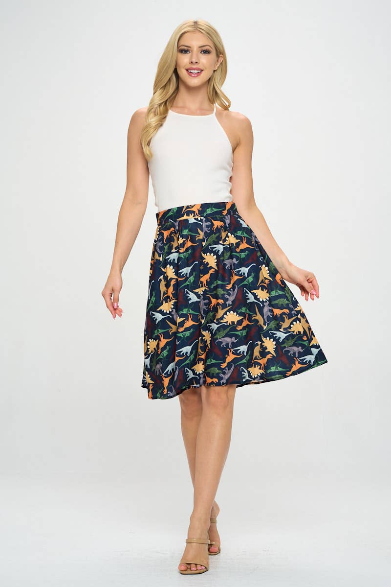 LA Soul – Saia - Mulher por atacado – Saia Dino Print1