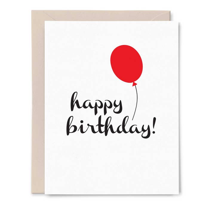 "Balloon Birthday" greeting card, A2 for wholesale by Apricity Press