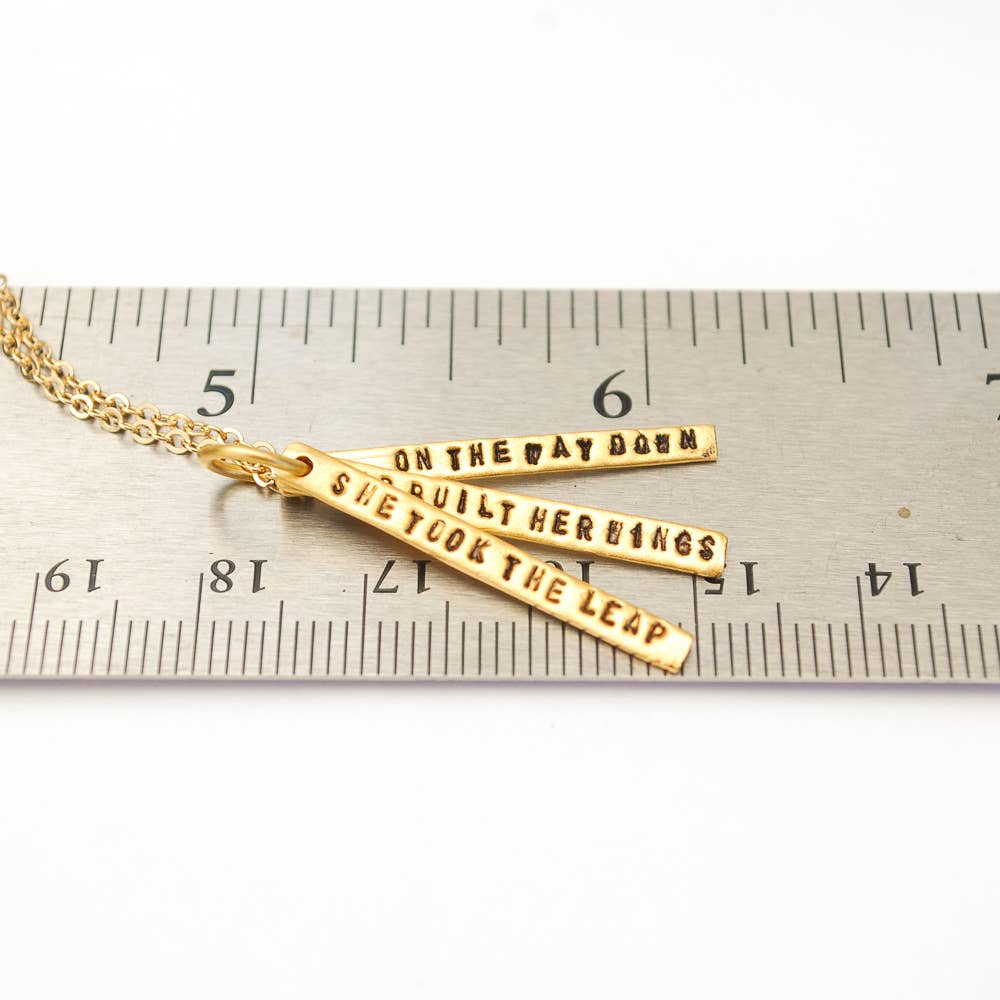 Chocolate and Steel - Vente Colliers à pendentif - Collier avec citation She Took the Leap5