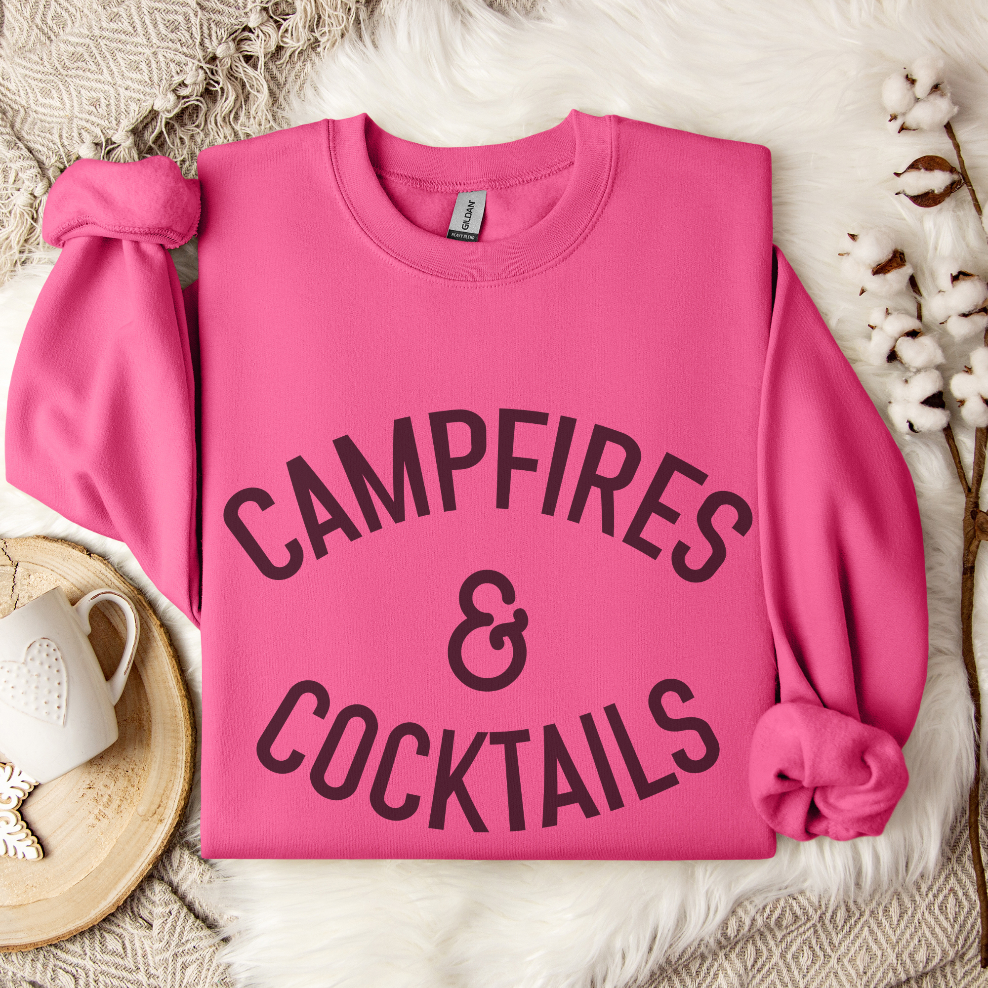 Trendznmore - Modern Graphic Apparel - Wholesale Graphic Sweatshirt - Women's - Campfires and Cocktails Crewneck Sweatshirt8