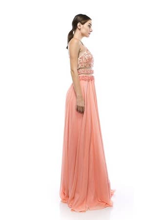 Chicas - Vente Robe – femme - Robe longue en mousseline à parties transparentes. VERSION 60081