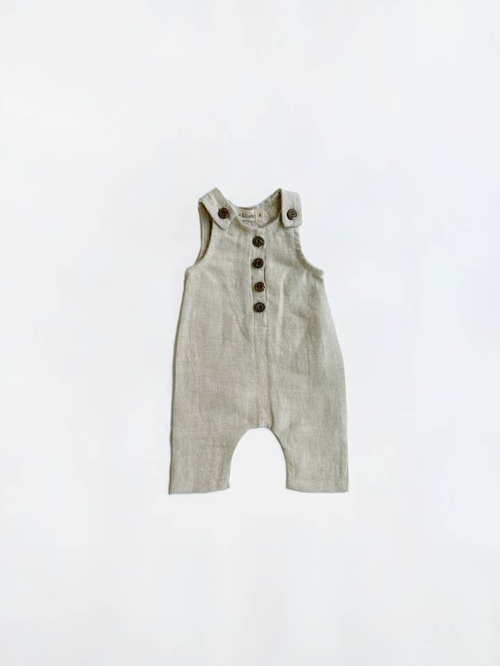 OLIVE & CRADLE - Wholesale Jumpsuit - Baby - Pierre II Linen overall Buttoned Jumper