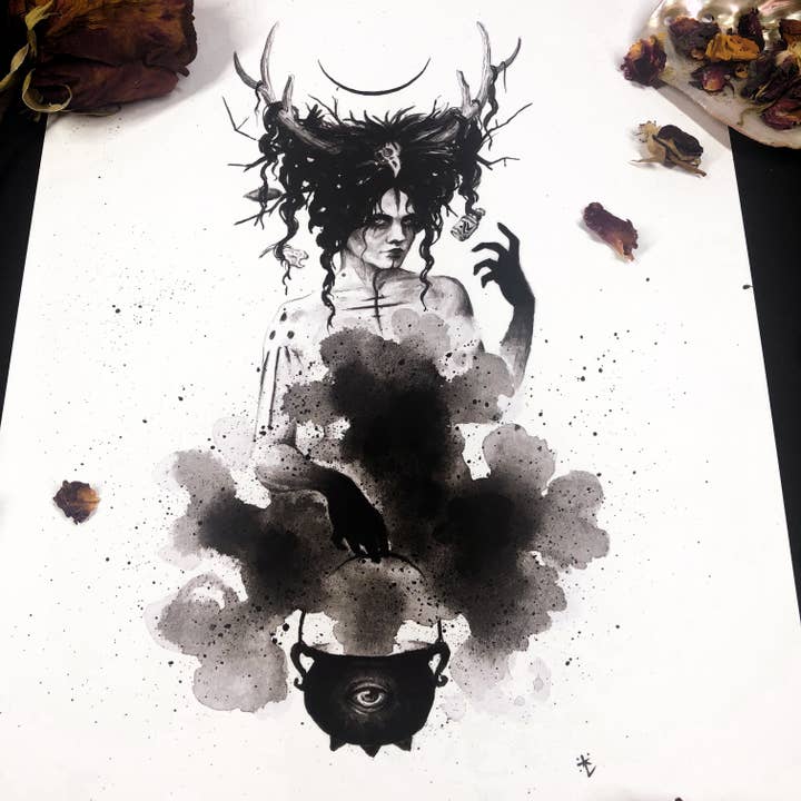 Cerridwen - Art Print for wholesale by The Art of Annabelle Lewis