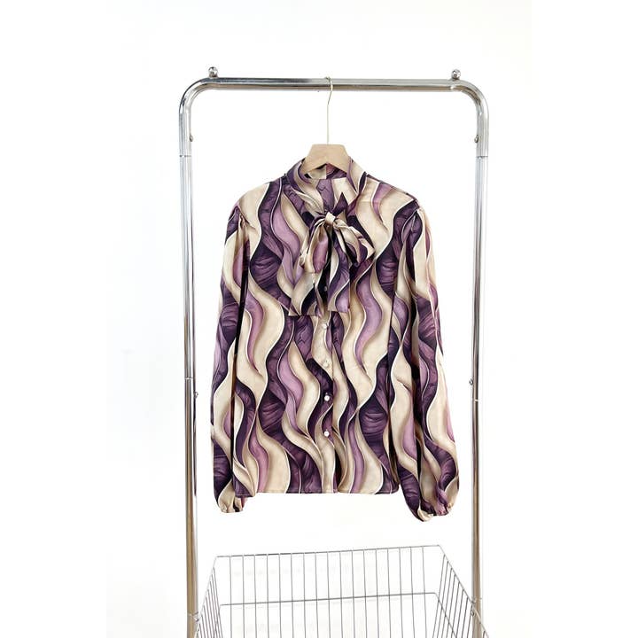 MULTI X8078CT.Contrast Colors Shirt with Bow for wholesale on Faire4