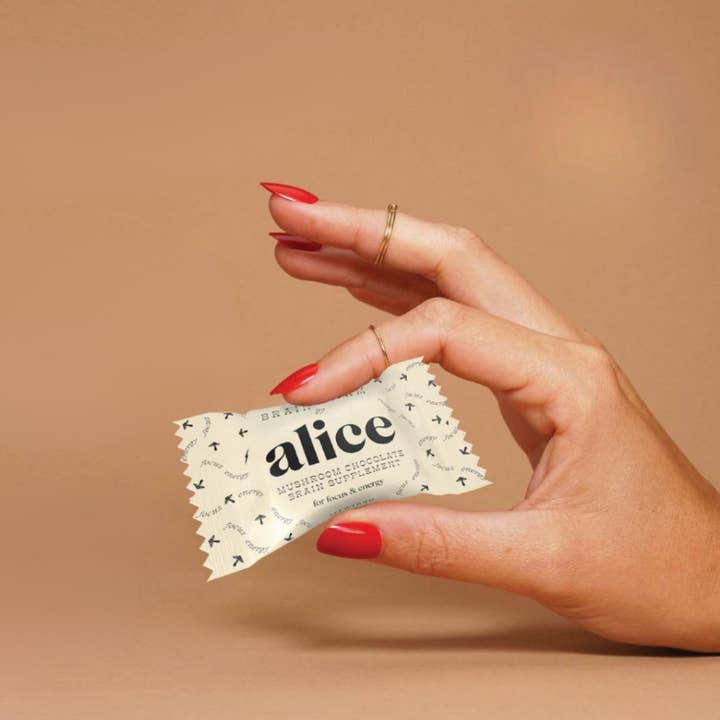 Alice Mushrooms - Wholesale Chocolate Bar - Brainstorm Singles — mushroom chocolates for focus 4