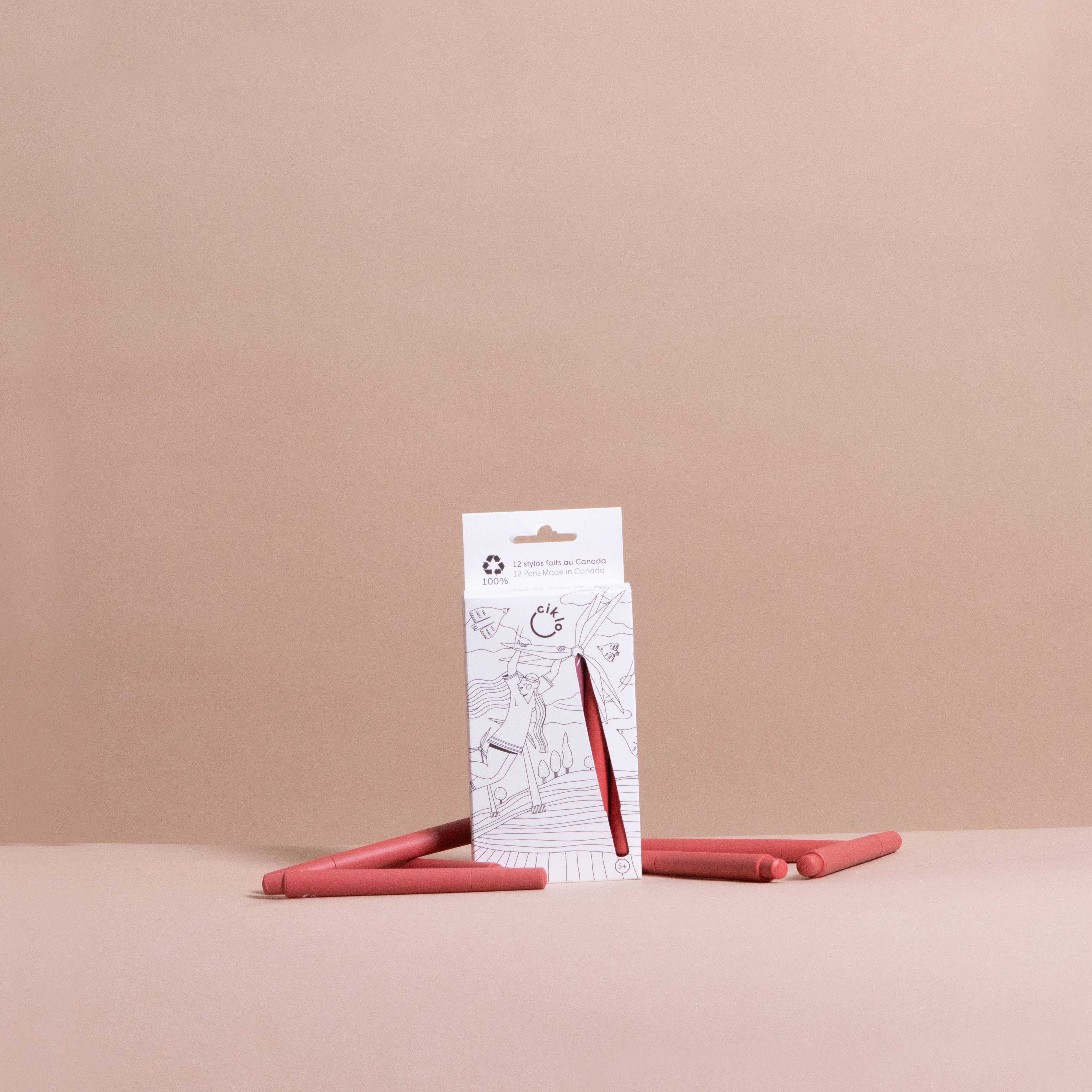 kotmo – wholesale Pennor – ciklo - 12 miljövänliga röda pennor3