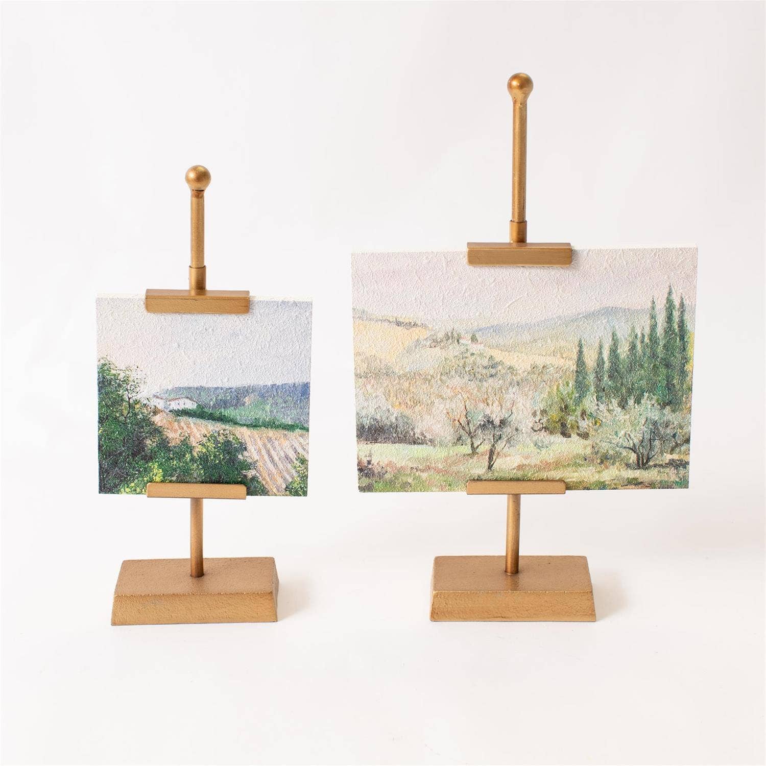 Audrey's Home & Gift - Wholesale Easel - Mini Landscape Art on Gold Easel Stands (Set Of 2)3