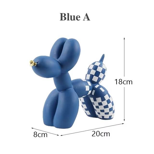 IVORE.GROUP (We cover All Import duty) – wholesale Decorative figurine – Grid Design Resin Balloon Dog Ornament0