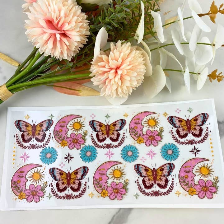 Moths and Moons | 16 oz UV DTF Wrap for wholesale by HKS Custom Designs