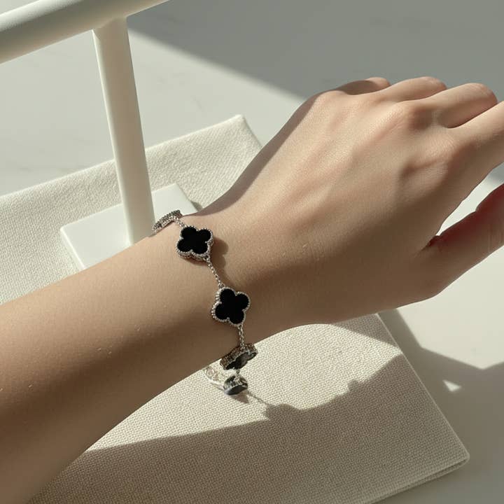 Flower Style Enamel Bracelet in Sterling Silver|Enamel Jewel for wholesale by Princejewelshub