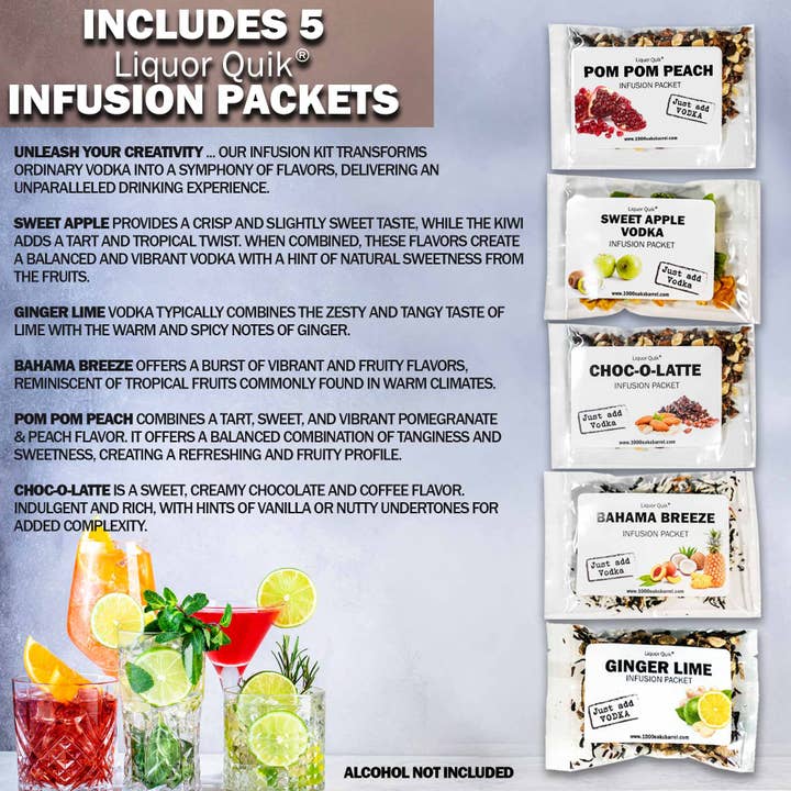 ThousandOaksBarrelCo. - Wholesale Cocktail Mix/Syrup - Liquor Quik Craft Vodka Infusion Packet Collection1