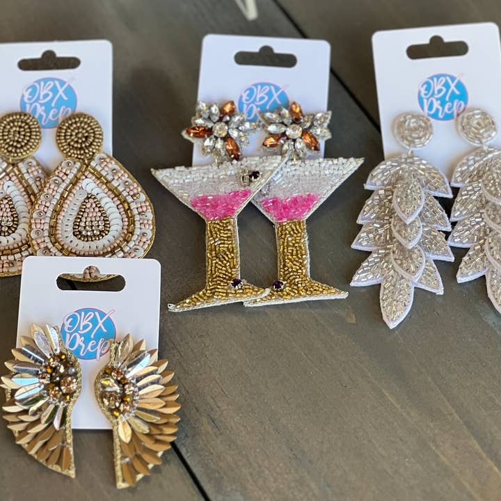 OBX Prep - Venta al por mayor Pendientes colgantes - Pendientes de tuerca con forma de alas metálicas