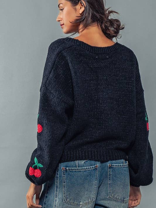 Fashion Week - Wholesale Cardigan - Women's - Cherry Crochet Cardigan