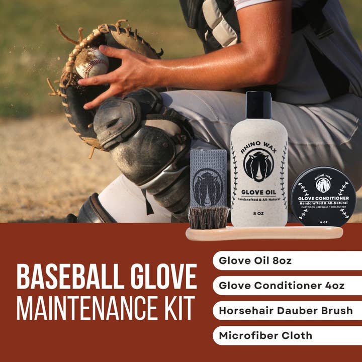 Rhino Wax - Wholesale Sporting Accessories - Baseball Glove Maintenance Standard Kit - 4 pieces