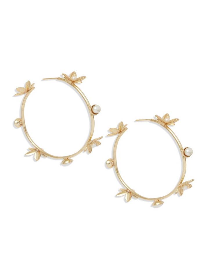 Lenora Hoop Earrings | Pearl for wholesale by Ever Alice Studio