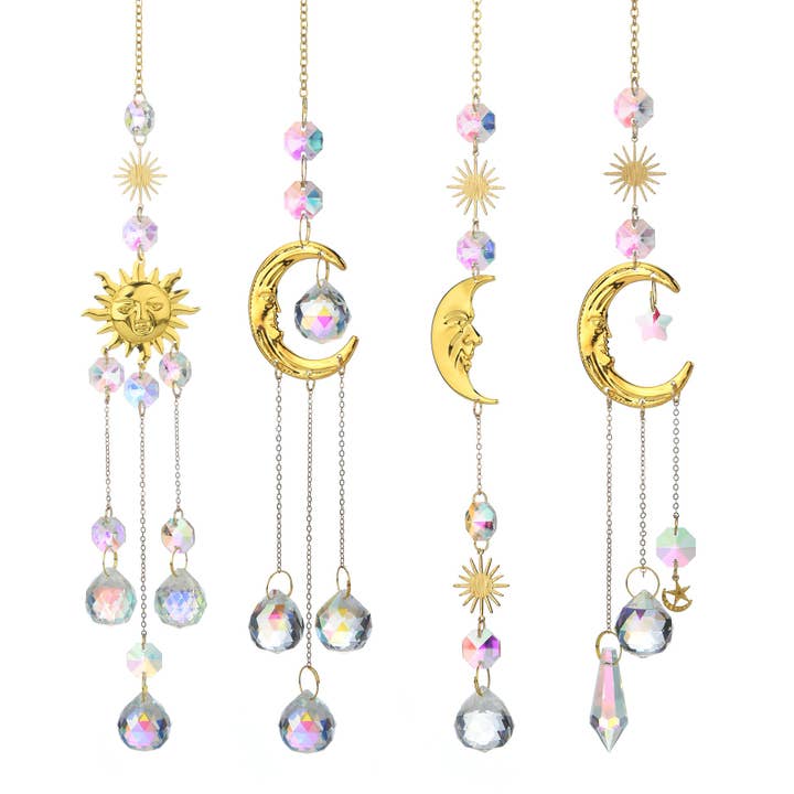 Dipped Shop – Engroshandel Solfanger – Metal Sol Måne Krystal Hjem Ophæng DP25A9314