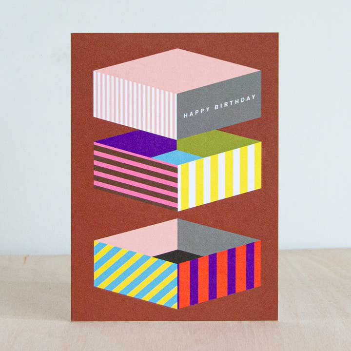 'Birthday Box' card for wholesale by the design dealership