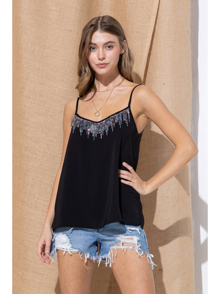 Blue B - Wholesale Camisole - Women's - 31939T - Crystal Rainbow Rhinestone Cami Tank Top25