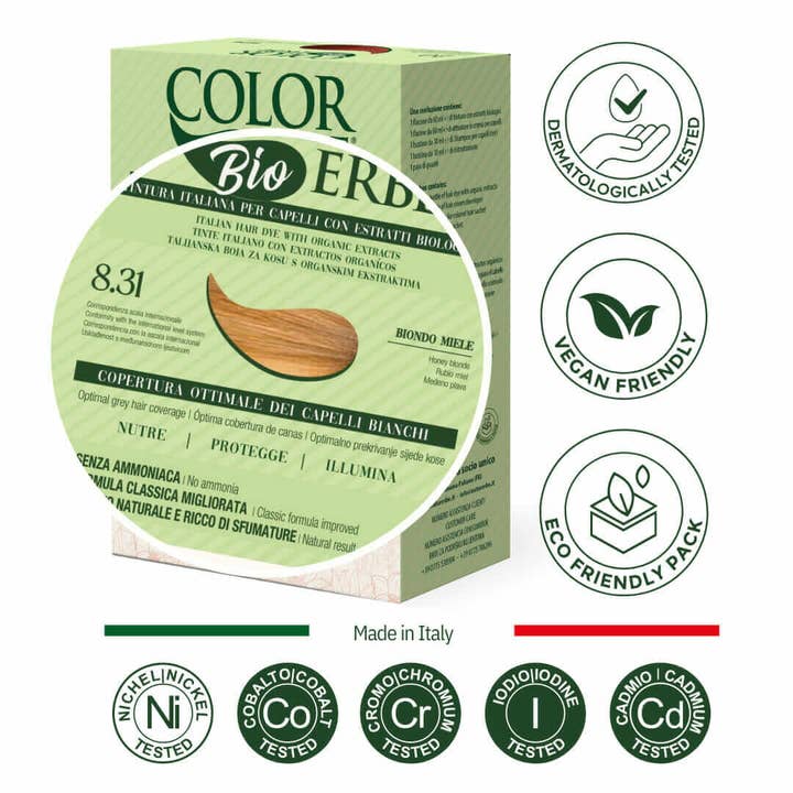 COLOR ERBE - Wholesale Hair Dye - Color Erbe Estr. Dye Organic Blonde Honey (8.31) - Made in Italy1