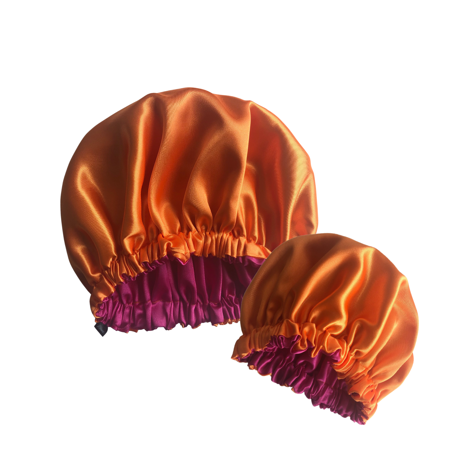 Satin Rowe – wholesale Shower cap – Satin Bonnet - Pink Orange Reversible3