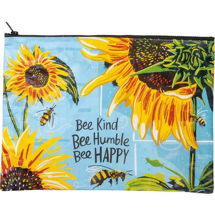 Bee Kind Bee Humble Bee Happy Zipper Folder for wholesale by Primitives by Kathy