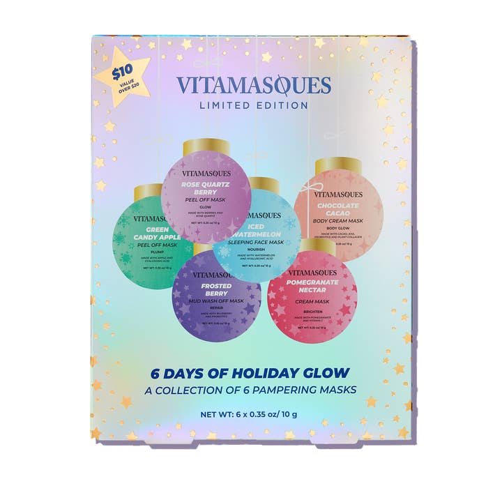 6 Days of Holiday Glow Mask Giftset for wholesale by Vitamasques US