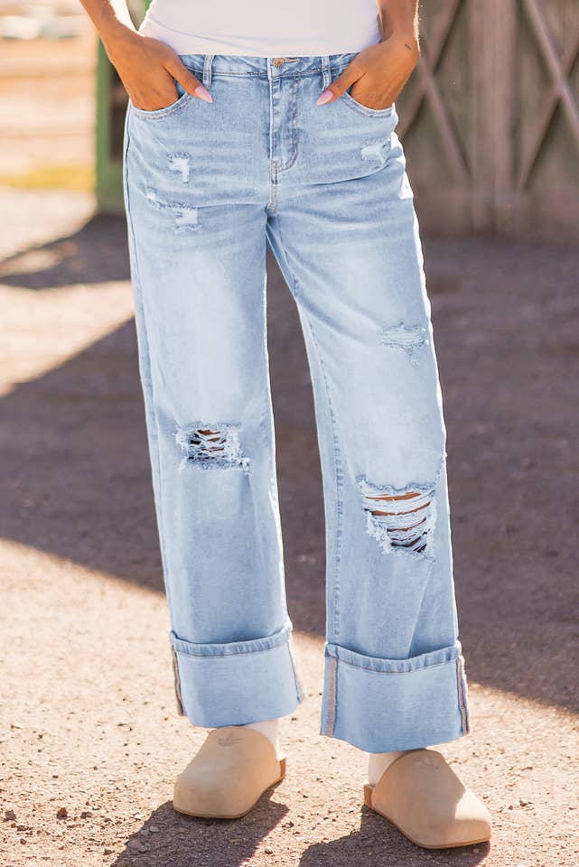 Comme indiqué Jeans évasés à la lumière et délavés à la lumière Fashion-W*4-16 en vente sur Faire
