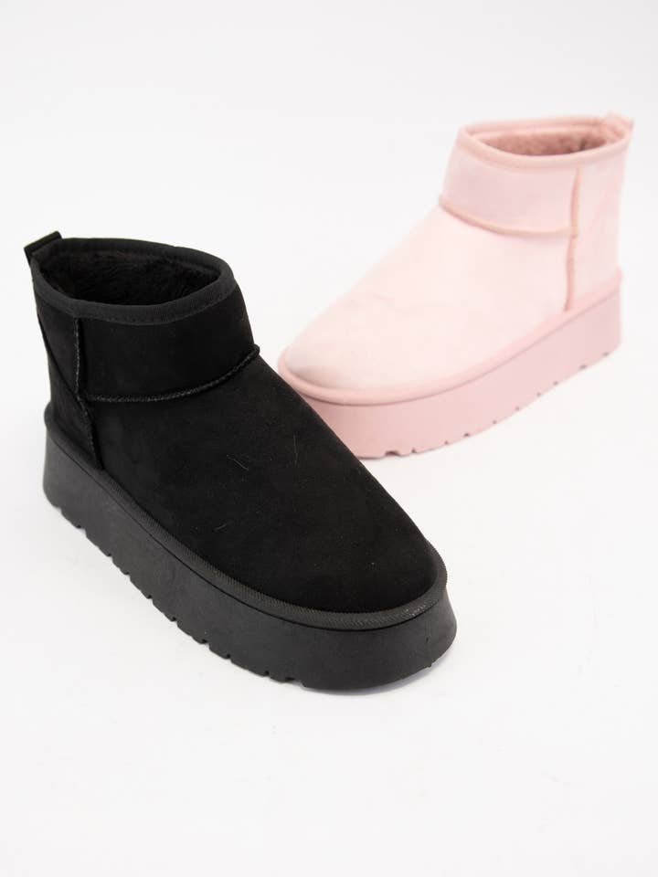 CCOCCI - Vente Bottines – femme - BOTTINES MINI À CHEVILLE EN SHERPA OAKLEE-01 PLATFORM5