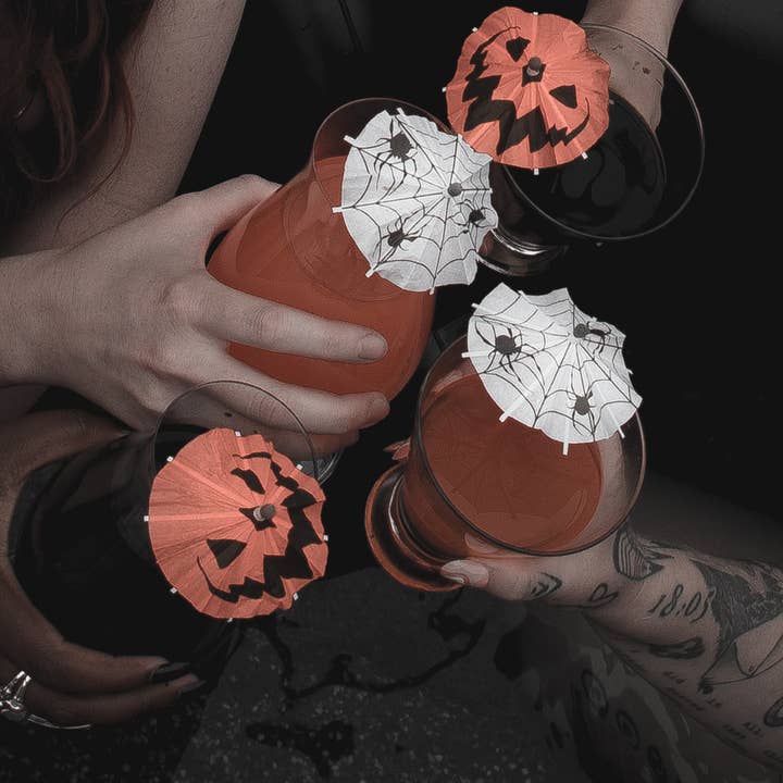 Lively Ghosts - Wholesale Cocktail Pick - Haunted Spirits 'Spiders' | Spooky Tiki Cocktail Umbrellas3