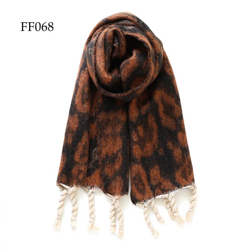 Adorro – Engroshandel Tørklæde - Dame – Blød multifarvet leopardfiltet aftagelig tørklæde (10 farver)9