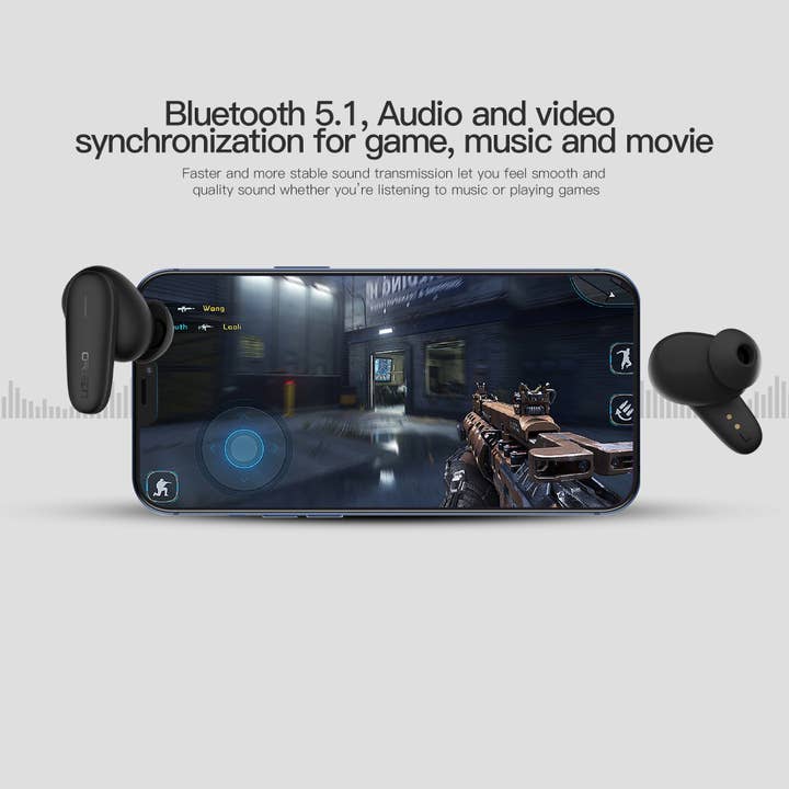 White TWS Bluetooth Earphone ORSEN T3 with wireless charging case, for wholesale on Faire7