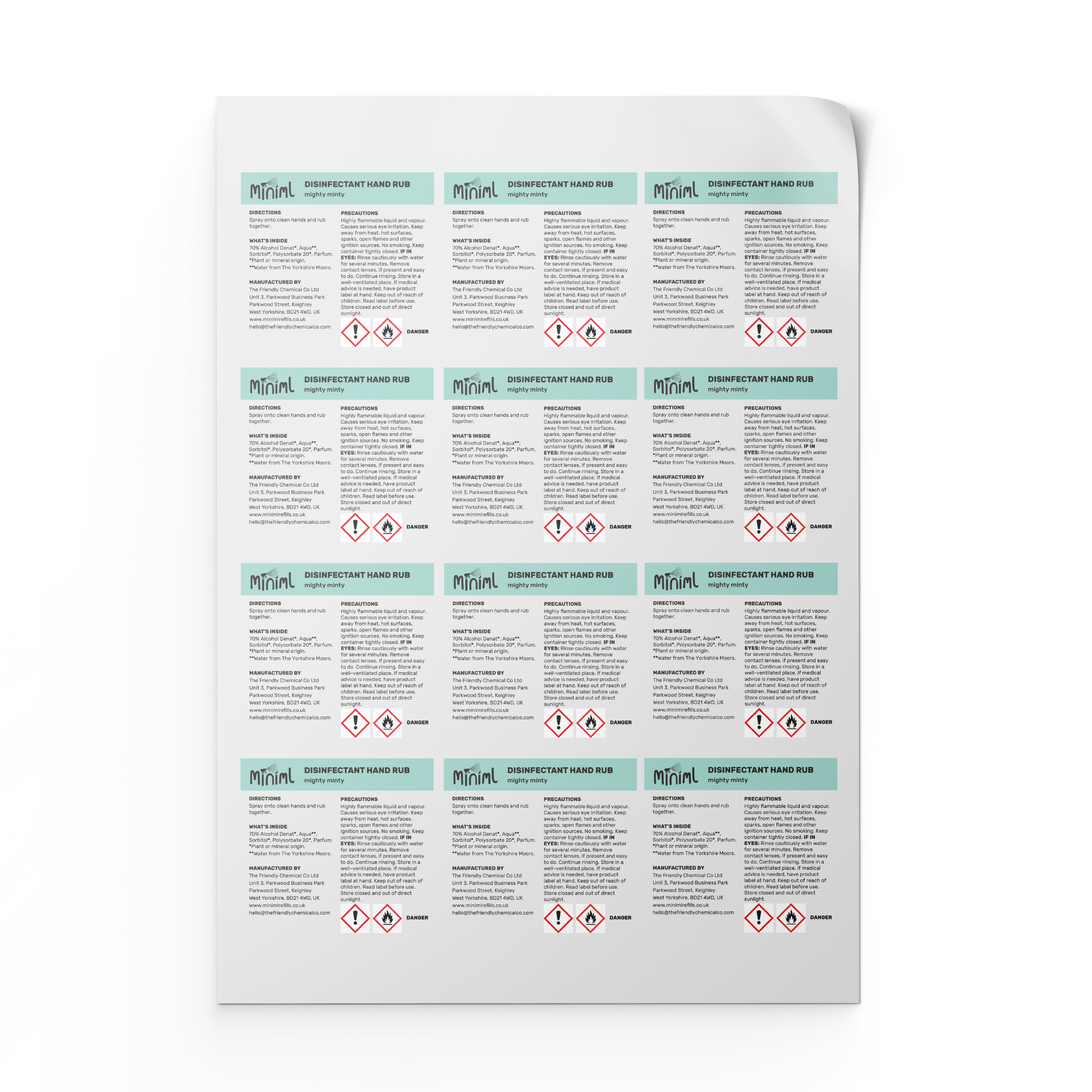 Miniml – wholesale Craft supplies – Miniml Safety Label Sheet - 12 x Labels (MIN217)5