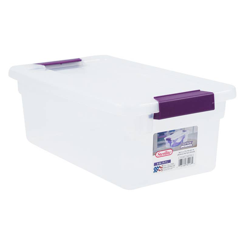 Deluxe Import Trading – wholesale Storage Bin – Sterilite Container w/Plum Latches - 6 qt.0