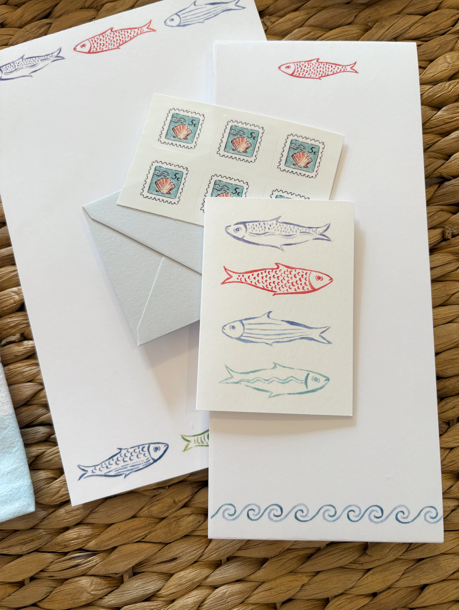 Independent Puppy - Wholesale Stationery/Notecard Set - Rainbow Fish Mini Note Cards, Set of 6 | 2.5 x 3.5"4