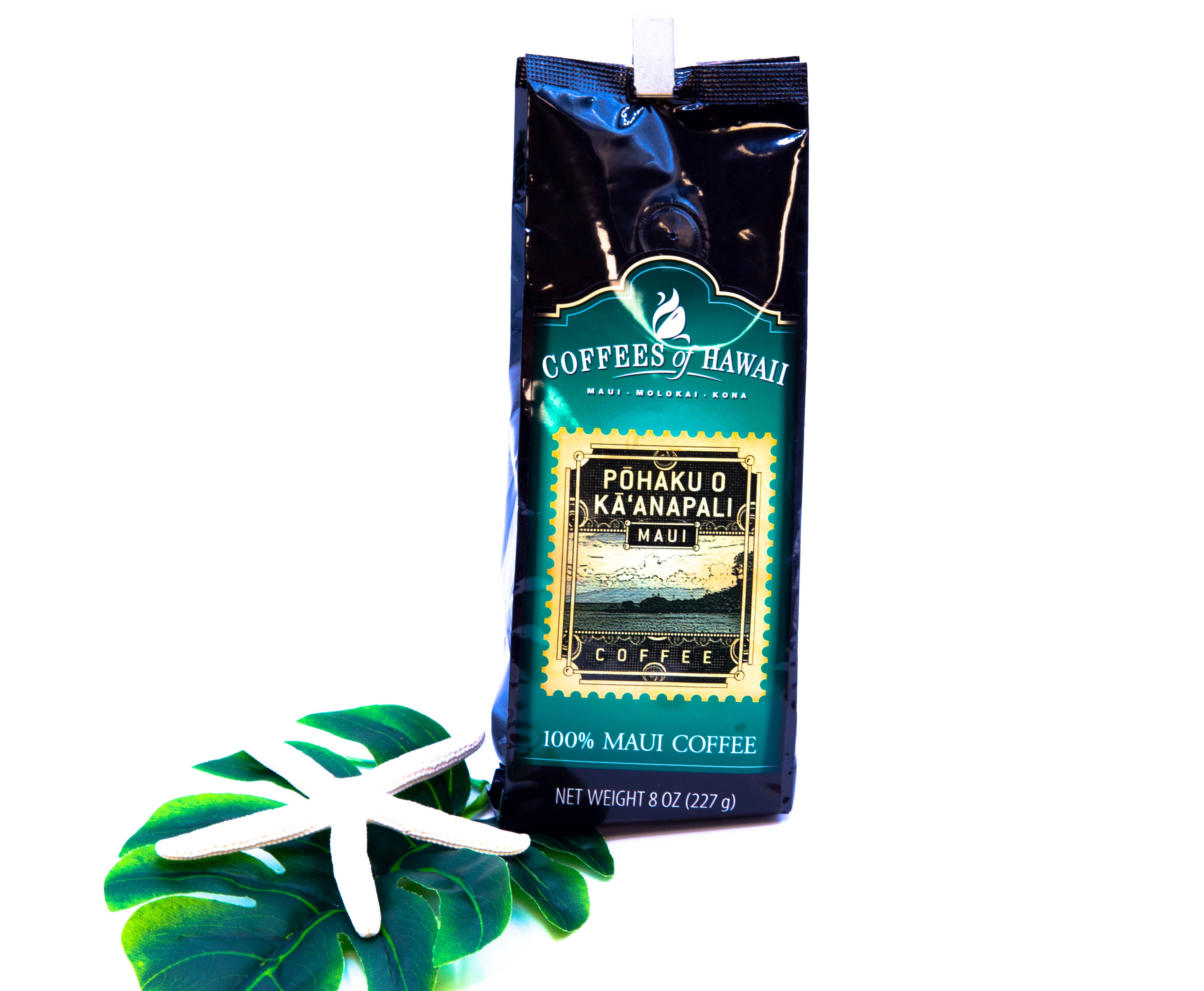Hawaiian King Candies - Wholesale Ground Coffee - Pohaku O Ka'anapali 100% Maui GR Coffee 8oz /120