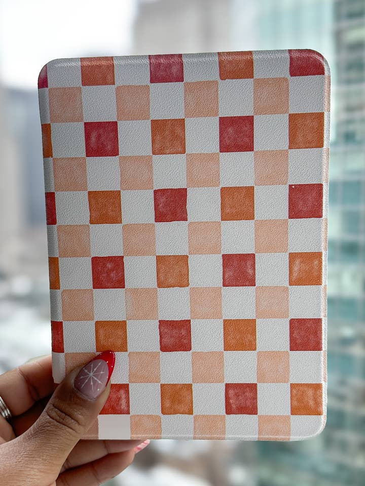 Tan Checkerboard Kindle Case for wholesale by Charmed by Nathalie Ann