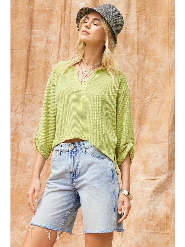 ILLA ILLA - Wholesale Gebreide top - Dames - Gebreide top met wafel10