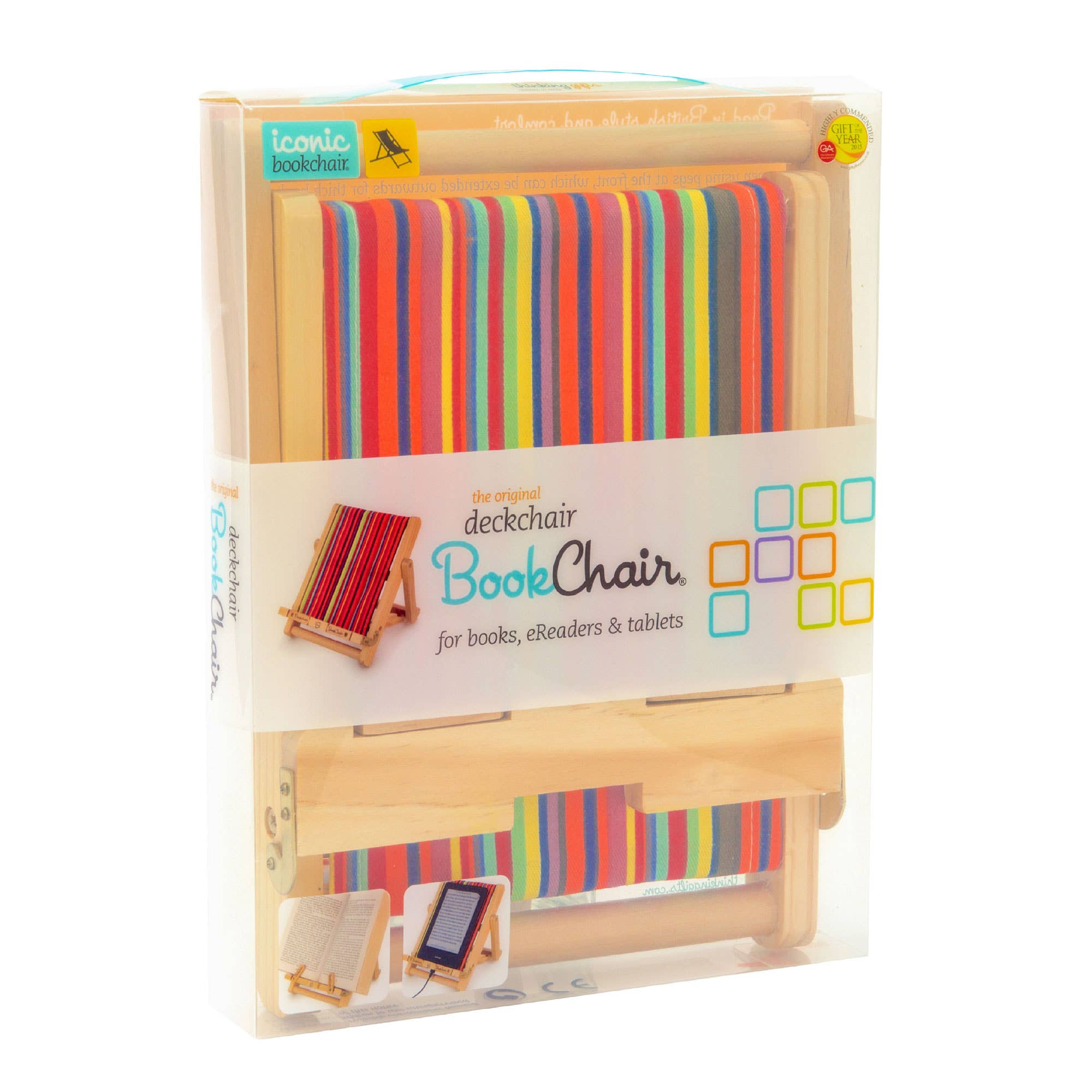 Thinking Gifts Company Ltd - Wholesale Book Holder - Deckchair Bookchair Multistripes6