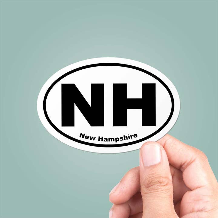 New Hampshire NH State Oval klistermärke Vinyl Dekal för wholesale av CJ's Sticker Shop
