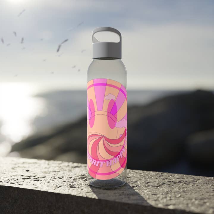 Happy Life Stuff - Wholesale Water Bottle - Aesthetic Happy Spirit Happy Life Water Bottle, Aesthetic Pink Bottle, Smile Face, Trendy Tumblr Bottle, Happy Mind Tumbler, BPA Fre9