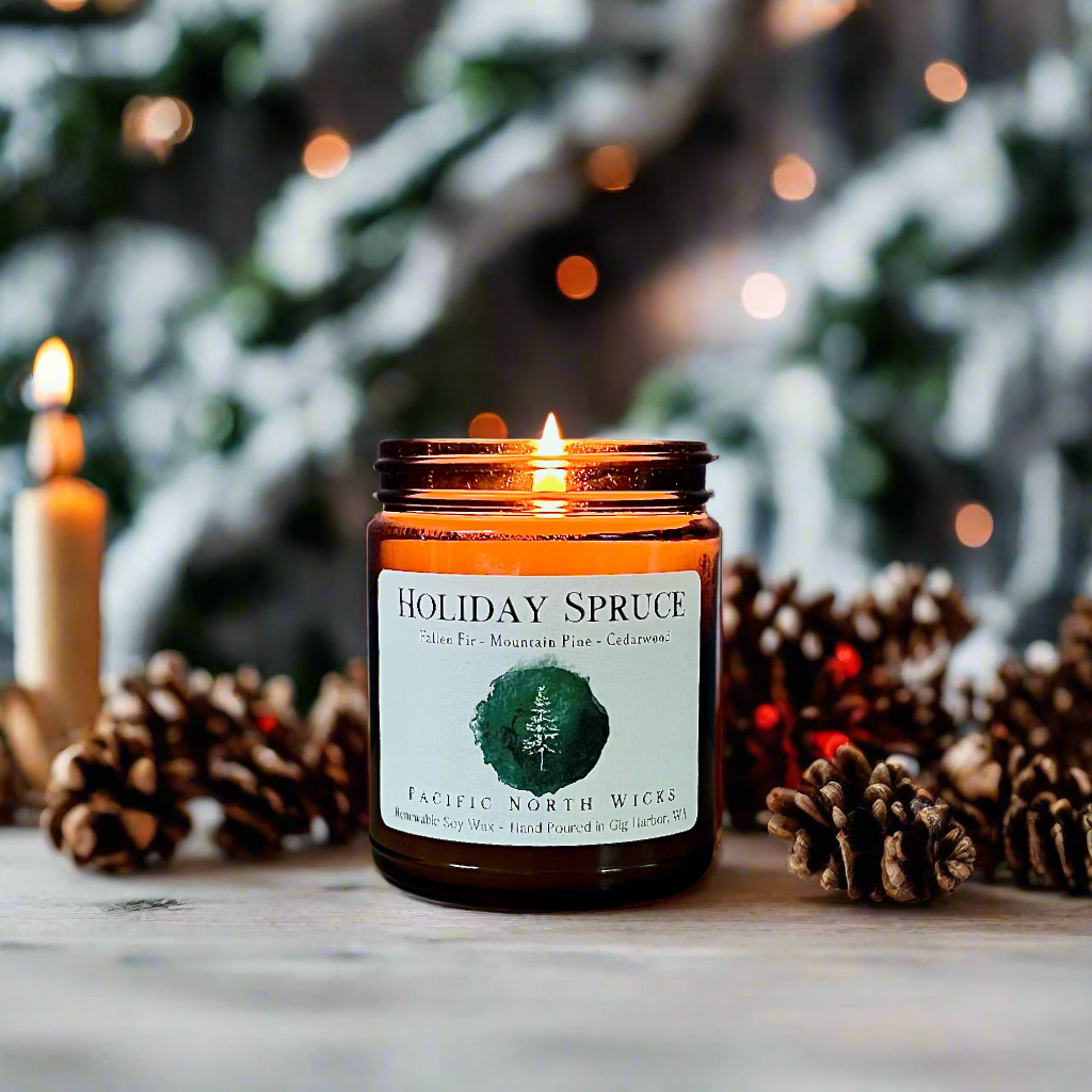 Pacific North Wicks - Wholesale Jar/Filled Candle - Holiday Spruce Candle | Evergreen, Pine, Fir Scent | Soy 1