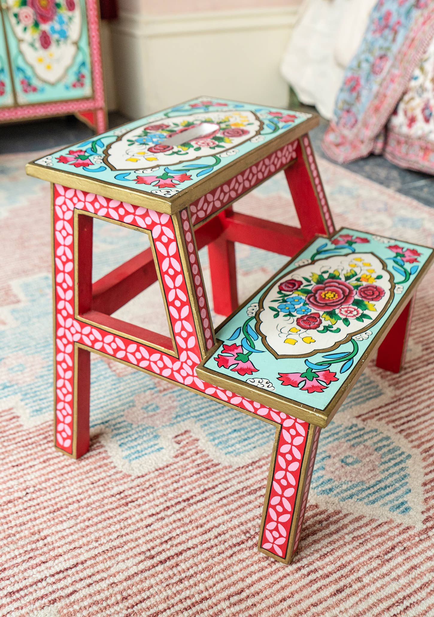 Namaste - Wholesale Stool - Rikisha Hand Painted Step Stool2